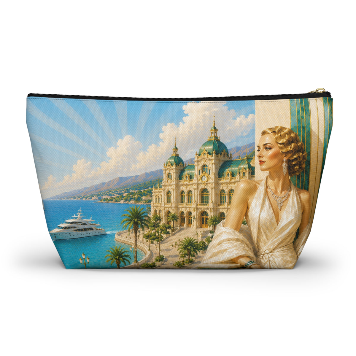 THE MONTE CARLO | Glamorous Art Deco Makeup Bag - Accessory Cosmetic Pouch