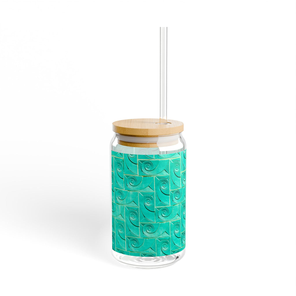 THE ROSCOE - Teal Swirl | Glamorous ART DECO SIPPER GLASS 16oz