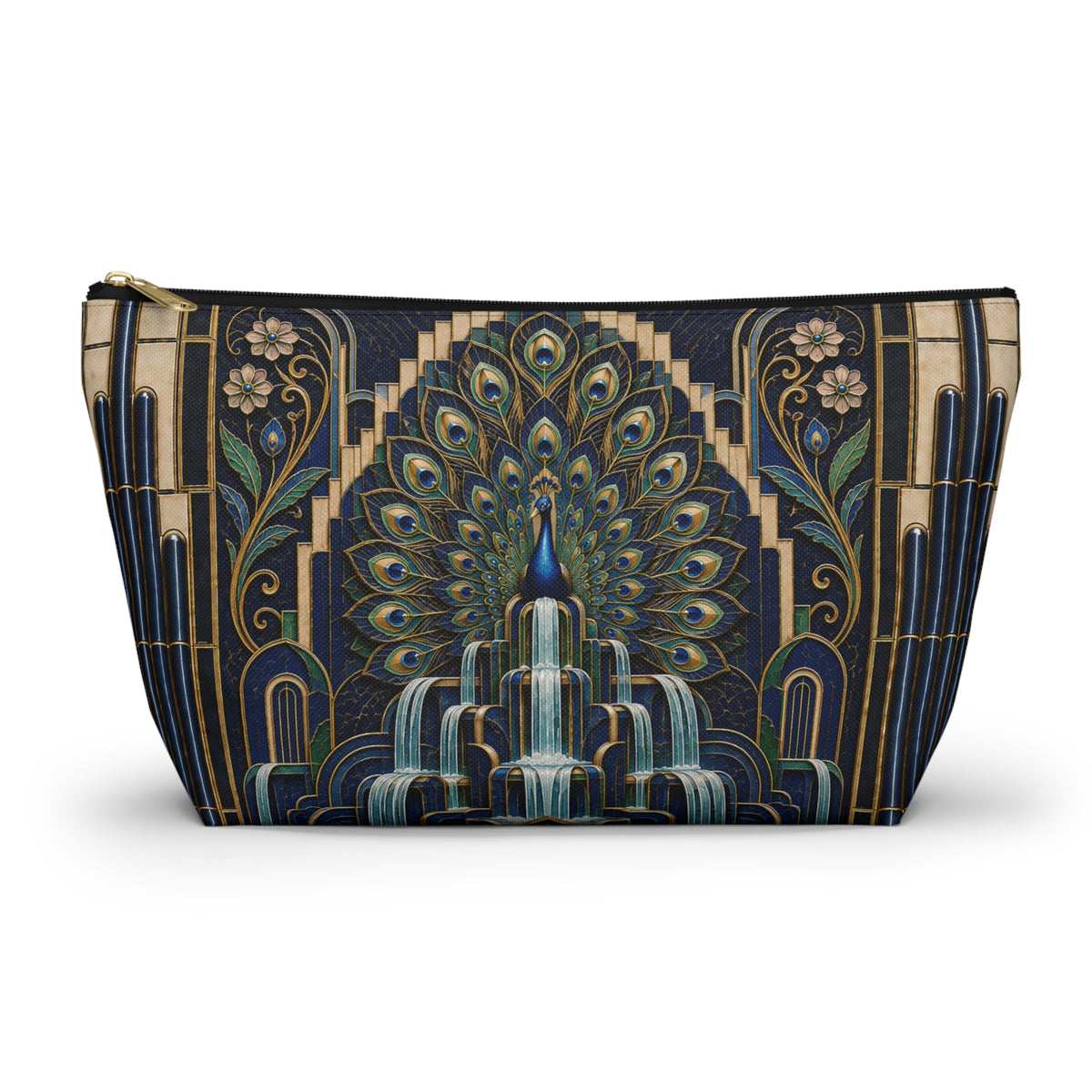 THE PLUME - Midnight Blue | Glamorous Art Deco Makeup Bag - Accessory Cosmetic Pouch