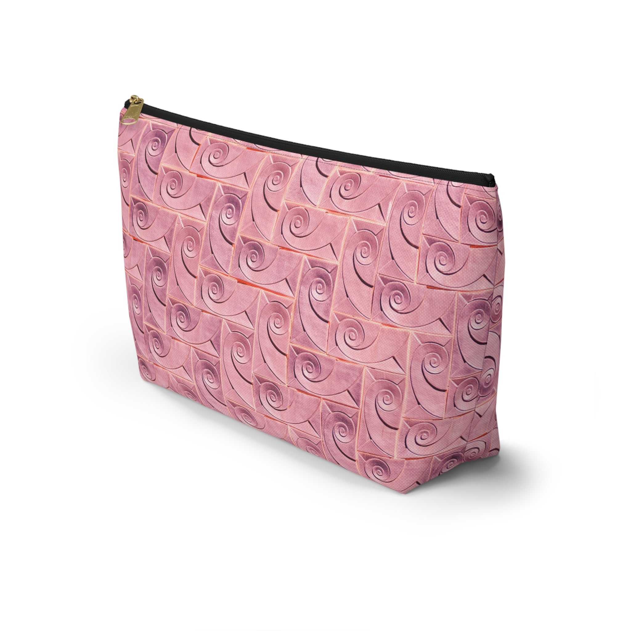 THE ROSCOE - Rose Swirl | Glamorous Art Deco Makeup Bag - Accessory Cosmetic Pouch