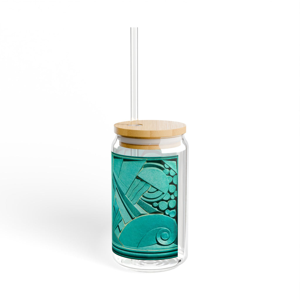 THE OPULENCE - Teal Treat | Glamorous ART DECO SIPPER GLASS 16oz