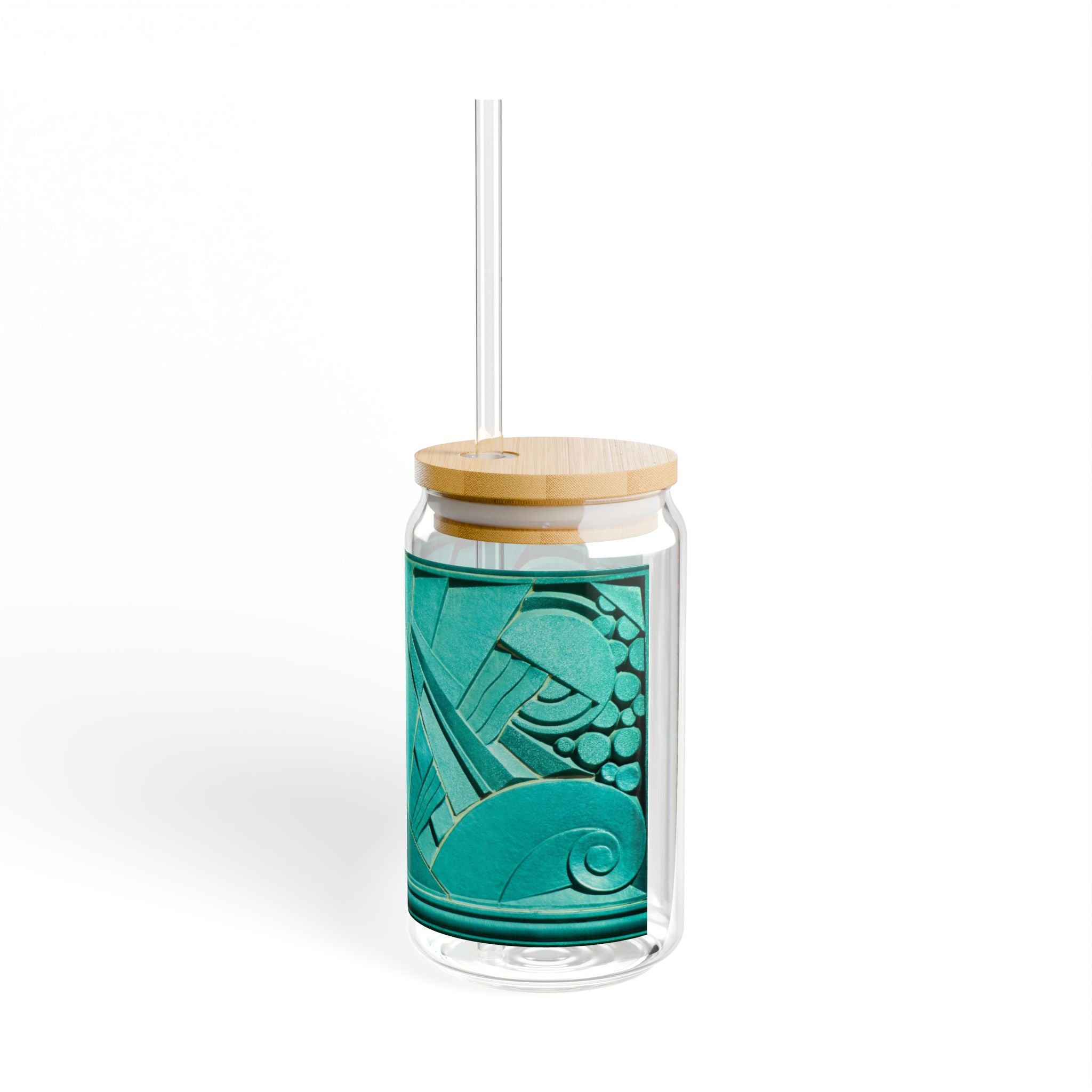 THE OPULENCE - Teal Treat | Glamorous ART DECO SIPPER GLASS 16oz