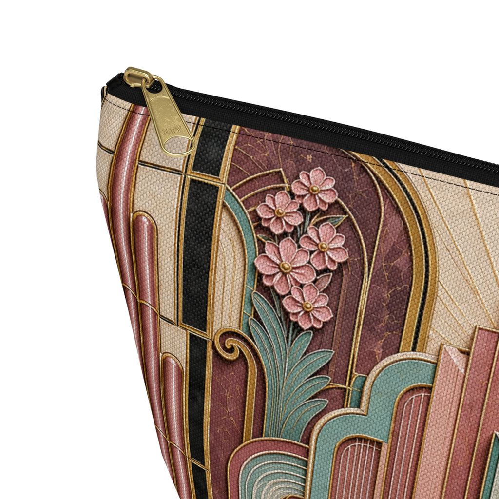 THE PARAMOUNT - Rose Pink | Glamorous Art Deco Makeup Bag - Accessory Cosmetic Pouch